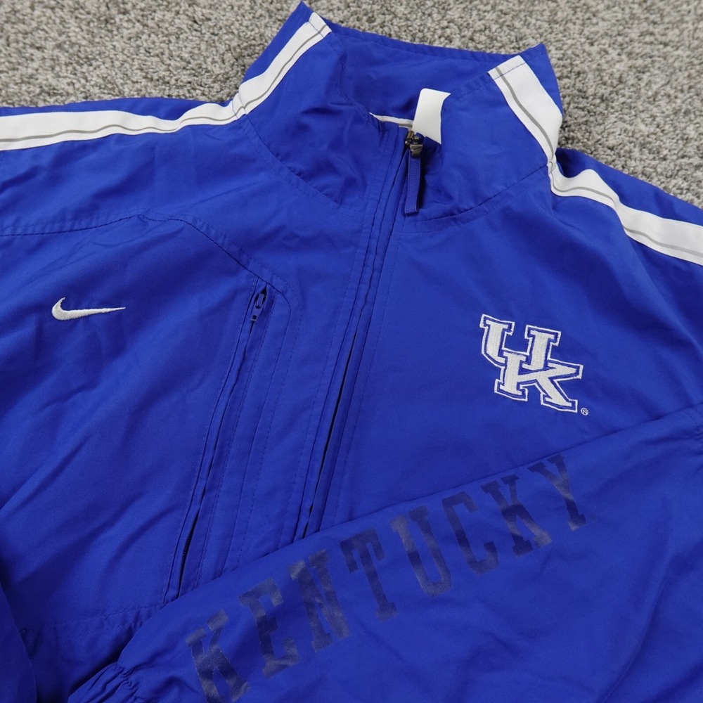 VTG Kentucky Wildcats Jacket Mens M Blue Nike Team Issued Windbreaker NCAA Y2K